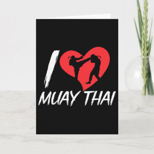 Ich liebe Muay Thai Hobby Kampfsport Boxen Fighter Karte