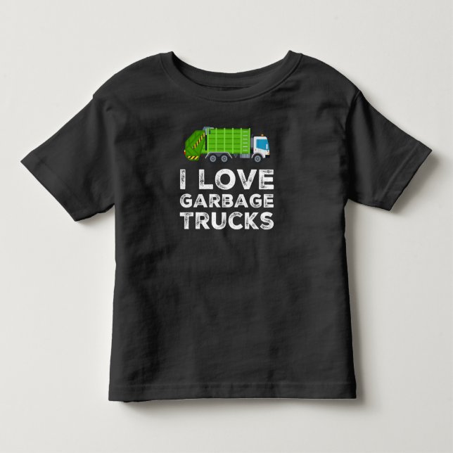 Ich Liebe Müllwagen für Kleinkinder Langschlauch Kleinkind T-shirt (Vorderseite)