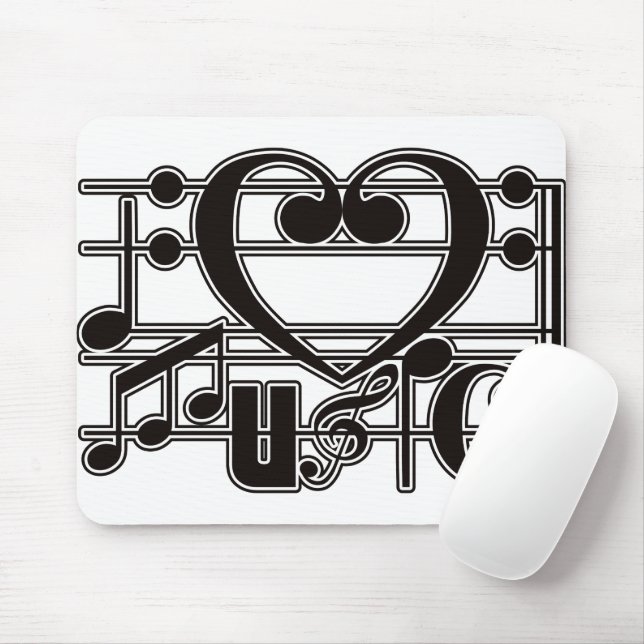 ICH LIEBE MUSIK MOUSEPAD (Mit Mouse)
