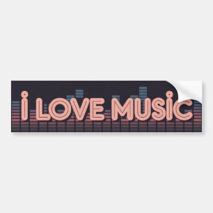 Ich liebe Musik Retro-Neon-80er-Aufkleber Autoaufkleber