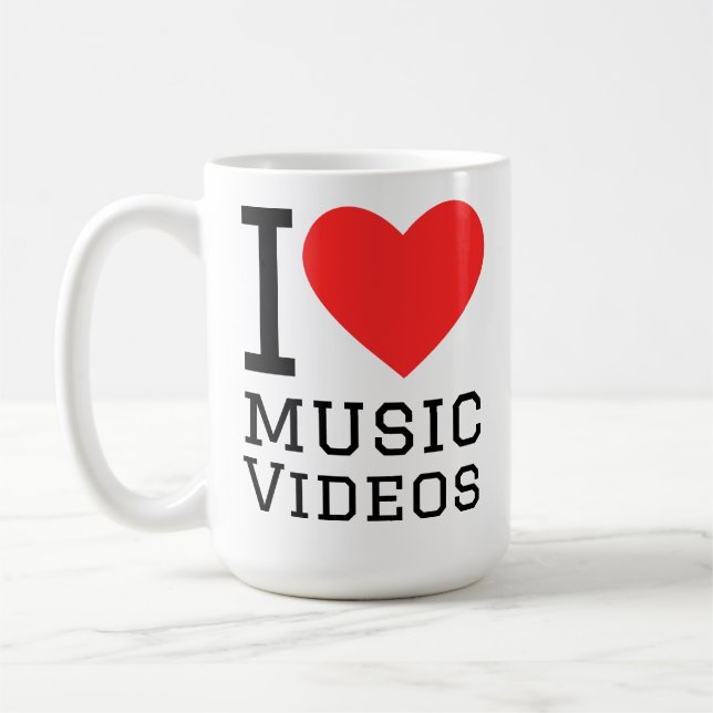 Ich liebe Musikvideos Kaffeetasse (Links)