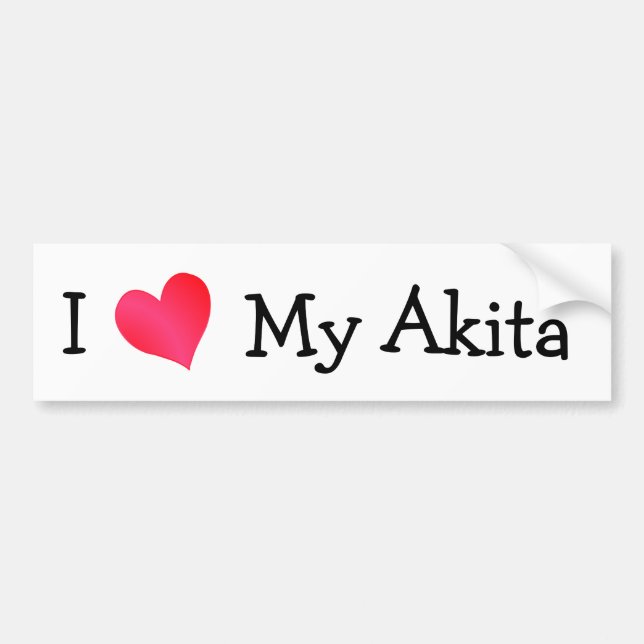Ich Liebe My Akita Autoaufkleber (Vorne)