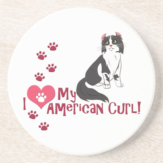 Ich Liebe My American Curl! Getränkeuntersetzer (Vorne)