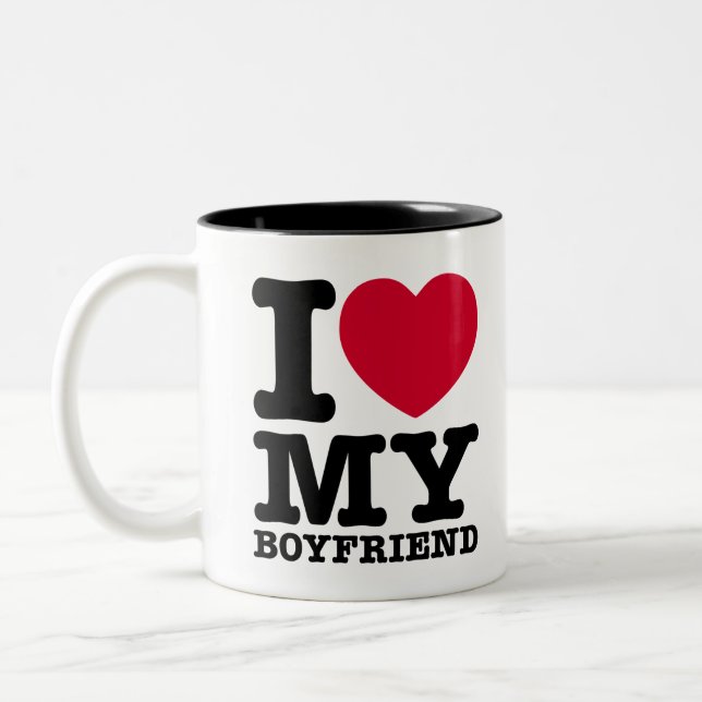 Ich LIEBE MY Boyfriend Zweifarbige Tasse (Links)