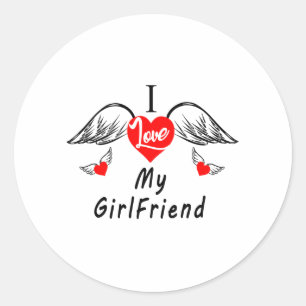 Ich Liebe My GirlFriend Runder Aufkleber
