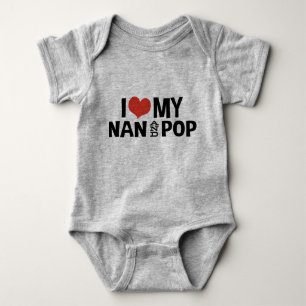 Ich Liebe My Nan und Pop Baby Beanie Strampler