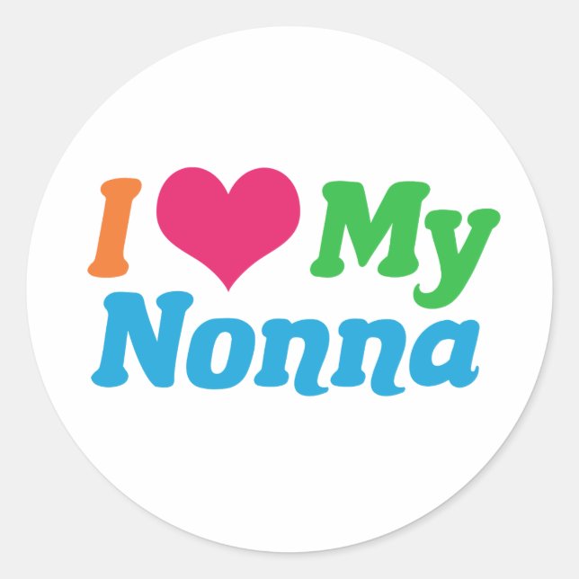 Ich Liebe My Nonna Runder Aufkleber (Vorderseite)