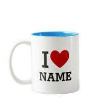 Ich liebe Name Zwei-Ton-Kaffeetasse