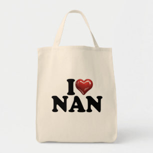 Ich liebe Nan-Herz-Design für stolze Enkelkinder Tragetasche