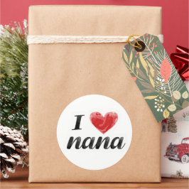 Ich liebe Nana Runder Aufkleber