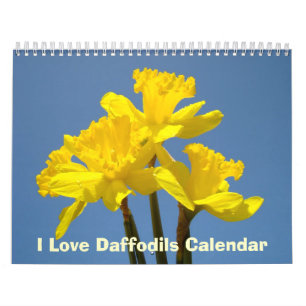 Ich liebe Narzissen-Kalender Natur Frühling Blauer Kalender