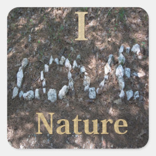 Ich liebe Nature Apparel and Geschenke Quadratischer Aufkleber
