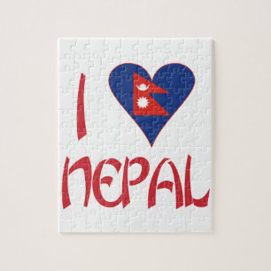 Ich liebe (Nepalesische Herzflagge) Nepal