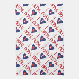Ich liebe (Nepalesische Herzflagge) Nepal gekachel Küchentuch