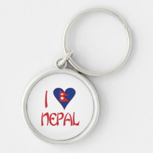 Ich liebe (Nepalesische Herzflagge) Nepal Schlüsselanhänger