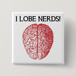 Ich liebe Nerds lieben lustigen Knopf Abzeichen Pi Button