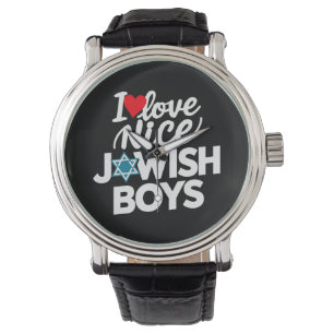 Ich liebe nette jüdische Jungen Juden Hebräer Chan Armbanduhr