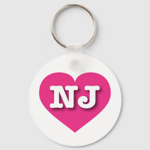 Ich liebe New Jersey - NJ heißrosa Herz Schlüsselanhänger