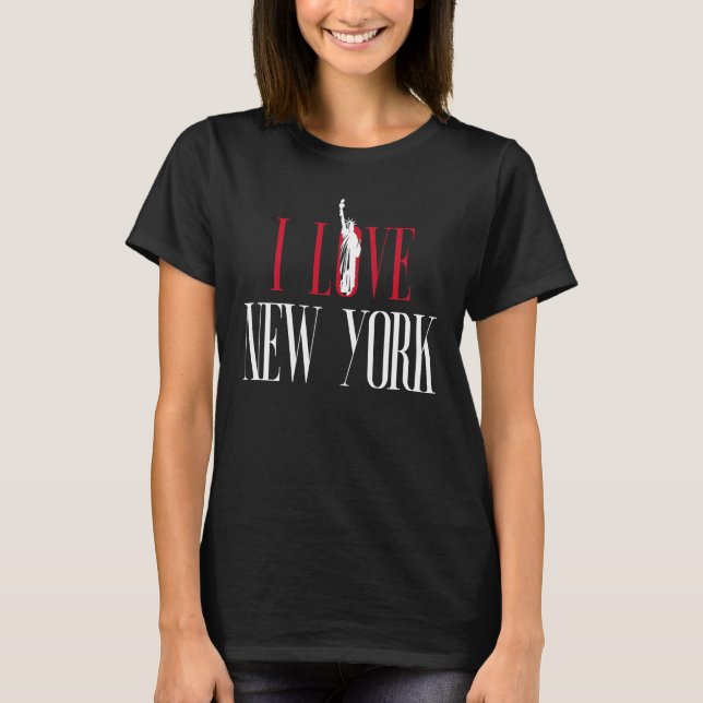 Ich Liebe New York mit Freiheitsstatue T-Shirt (Vorderseite)