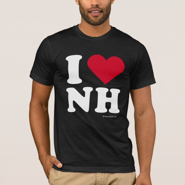 "ICH LIEBE NH" "ICH LIEBE NEW HAMPSHIRE " T-Shirt (Vorderseite)
