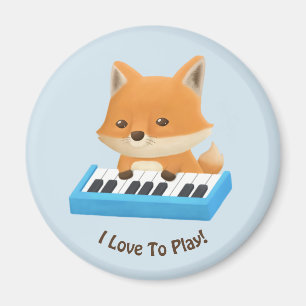 Ich Liebe, Niedlich Fox auf Piano Kids Magnet zu s