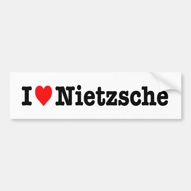 "ICH LIEBE NIETZSCHE " AUTOAUFKLEBER (Vorne)