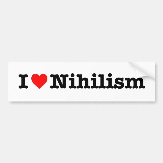 "Ich Liebe Nihilism " Autoaufkleber (Vorne)