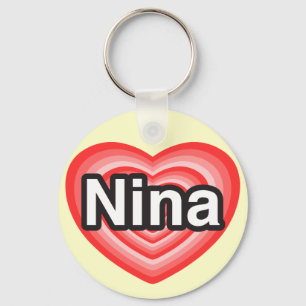 Ich Liebe Nina. Ich Liebe dich Nina. Herz Schlüsselanhänger