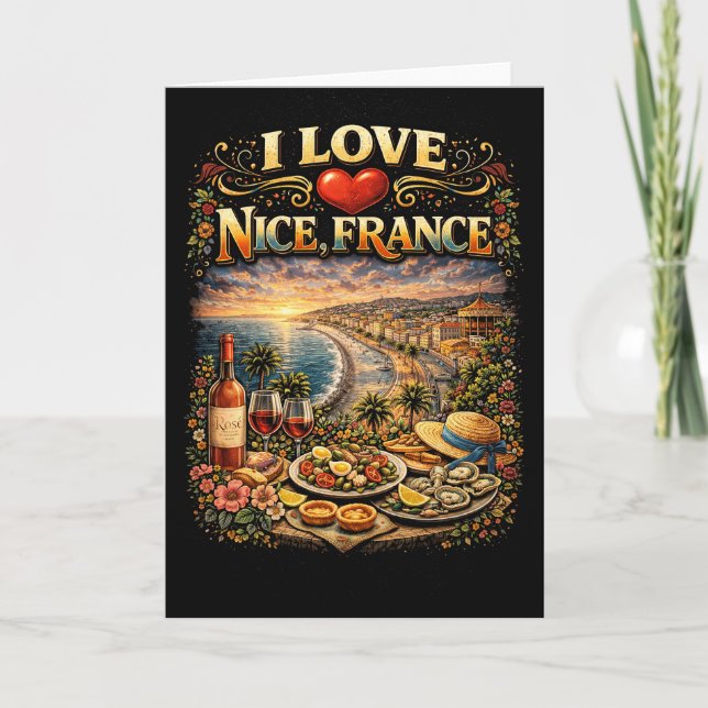Ich liebe Nizza Feiertagskarte (Vorderseite)