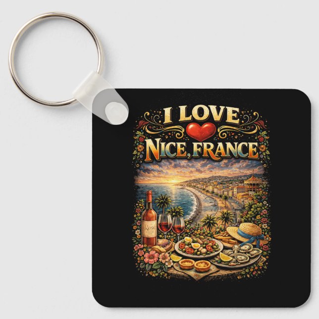 Ich liebe Nizza Schlüsselanhänger (Vorderseite)