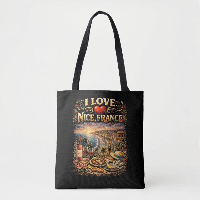Ich liebe Nizza Tasche (Vorderseite)