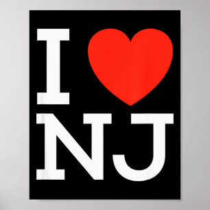 Ich liebe Nj - Herz T-Shirt für New Jersey Liebhab Poster