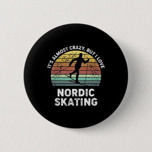 Ich liebe nordisches Eislauf-Sportliebhaber Bestes Button
