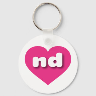 Ich liebe North Dakota - nd heiß rosa Herz Schlüsselanhänger
