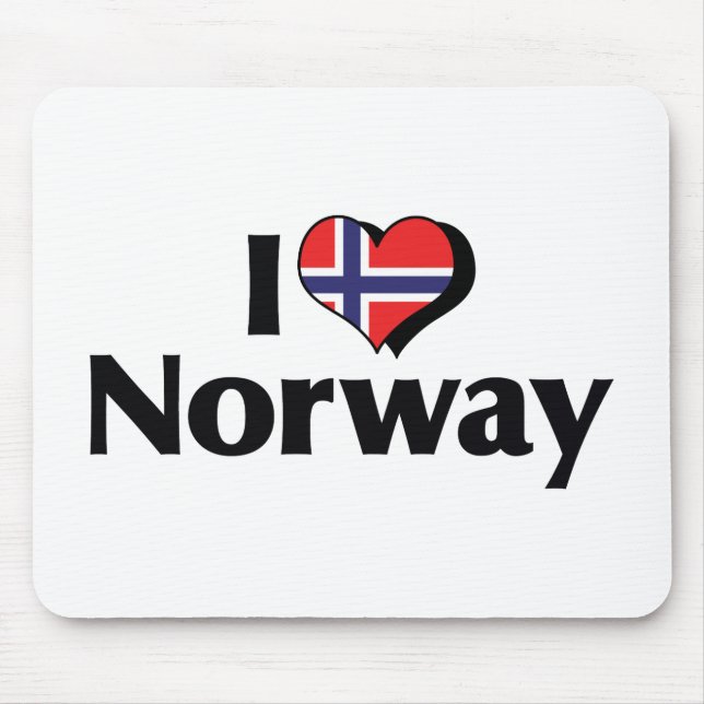 Ich liebe Norwegen-Flagge Mousepad (Vorne)