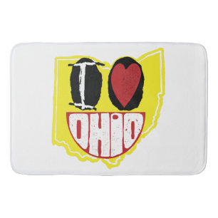 Ich Liebe Ohio lächelnd glückliches Gesicht Badematte