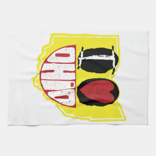 Ich Liebe Ohio lächelnd glückliches Gesicht Geschirrtuch