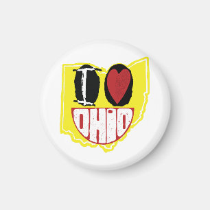 Ich Liebe Ohio lächelnd glückliches Gesicht Magnet