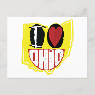 Ich Liebe Ohio lächelnd glückliches Gesicht Postkarte
