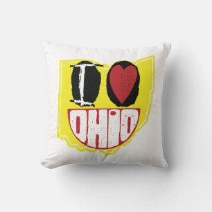 Ich liebe Ohio lächelndes glückliches Gesicht  Kissen