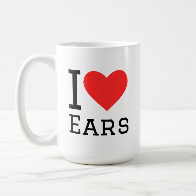 Ich liebe Ohren Kaffeetasse (Links)