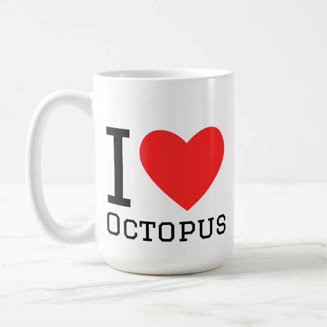 Ich liebe Oktopus Kaffeetasse (Links)
