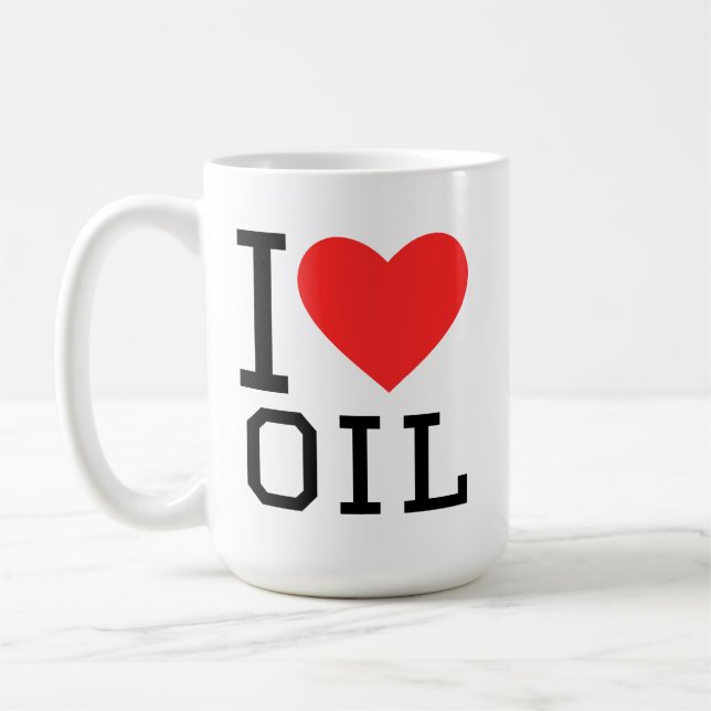 Ich liebe Öl Kaffeetasse (Links)