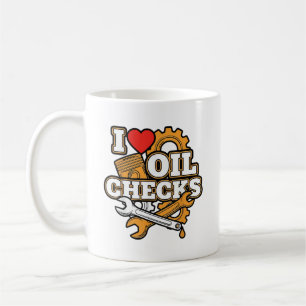 Ich liebe Ölchecks Lustiger Auto-Mechaniker Männer Kaffeetasse