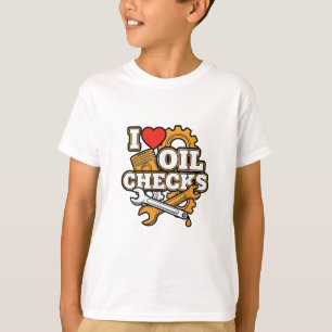 Ich liebe Ölchecks Lustiger Auto-Mechaniker Männer T-Shirt