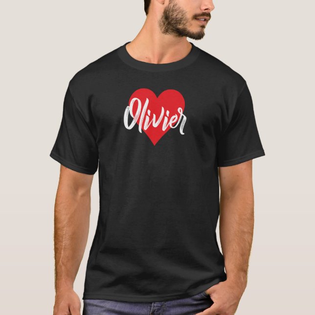 Ich Liebe Olivier Vorname Liebe Herz T-Shirt (Vorderseite)