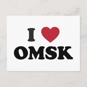 Ich liebe Omsk Russland Postkarte
