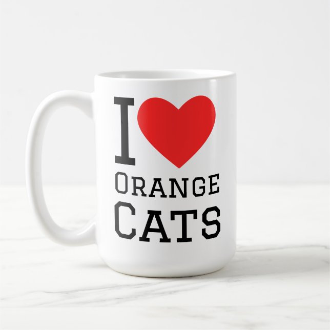 Ich liebe orange Katzen Kaffeetasse (Links)