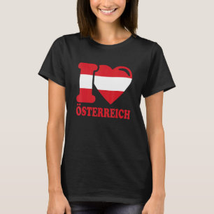 Ich liebe Österreich Heimat Österreichische Flagge T-Shirt