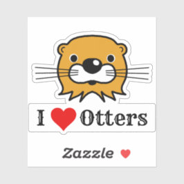 Ich Liebe. Otter Aufkleber